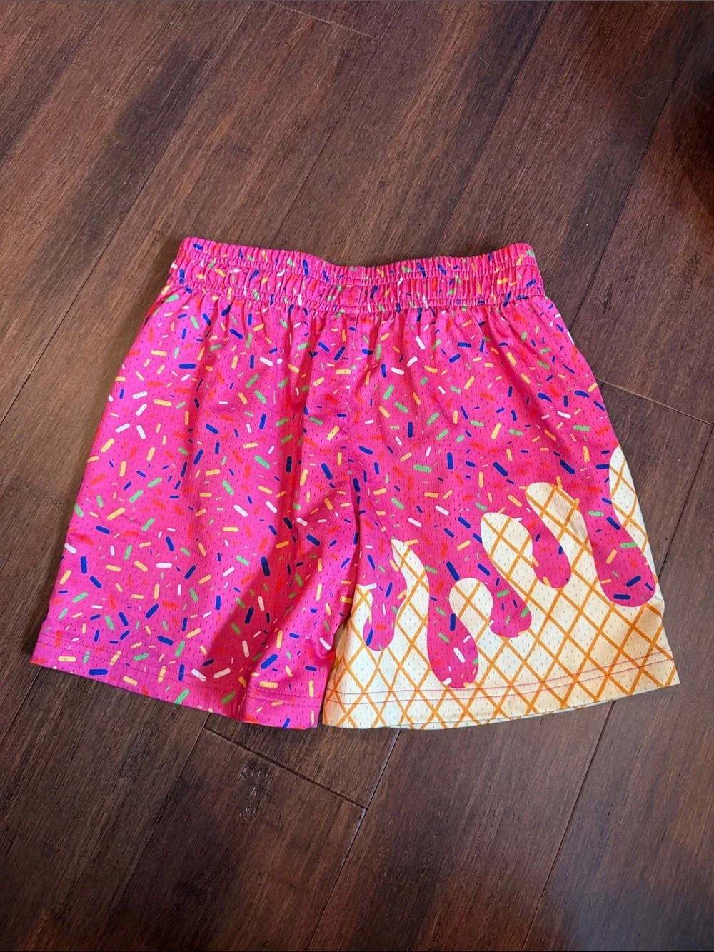 B101 Kids Pink Sprinkles Ice Cream Print Shorts